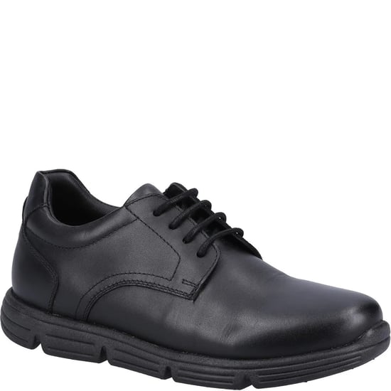 Hush Puppies Adrian SNR Skor I Svart Från Läder Pojk - Image 1