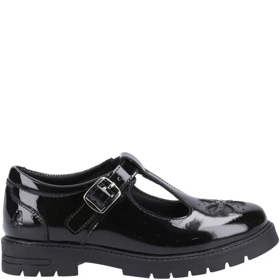 FIONA Girls Leather School Shoes Patent Black - Image 4