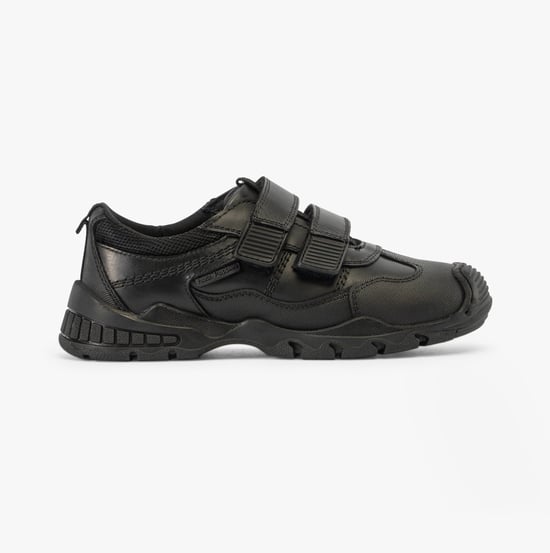 TROY Boys Leather School Shoes Black - Image 1