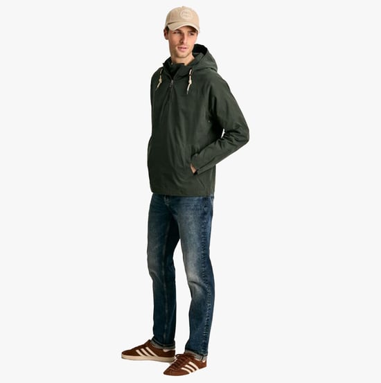 Joules TEAL WILTON Pullover Mens Dry Wax Jacket Teal - Image 1