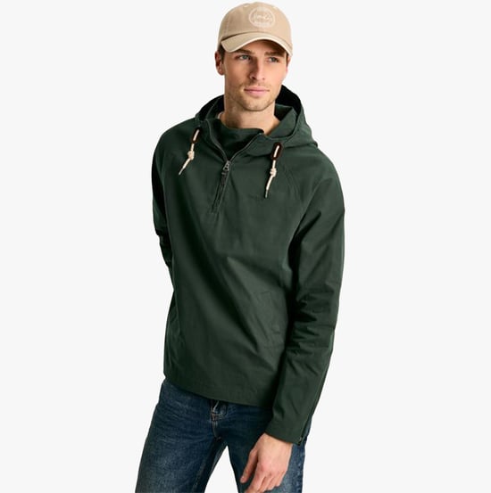 Joules TEAL WILTON Pullover Mens Dry Wax Jacket Teal - Image 5