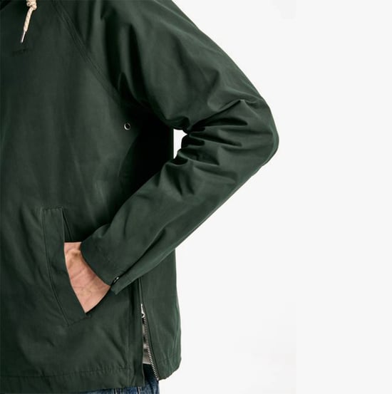 Joules TEAL WILTON Pullover Mens Dry Wax Jacket Teal - Image 4