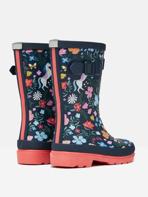 JNR WELLY PRINT Girls Wellies Navy Horse - Image 4