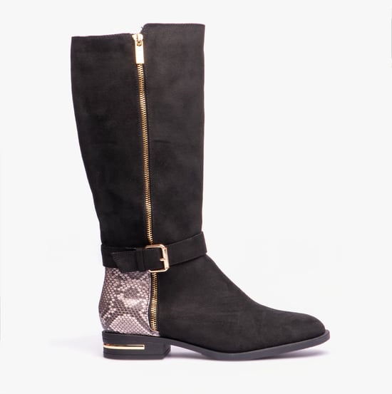 Lotus HARPER Womens Boots Black Microfibre/Snake - Image 1