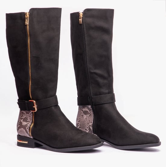 Lotus HARPER Womens Boots Black Microfibre/Snake - Image 3