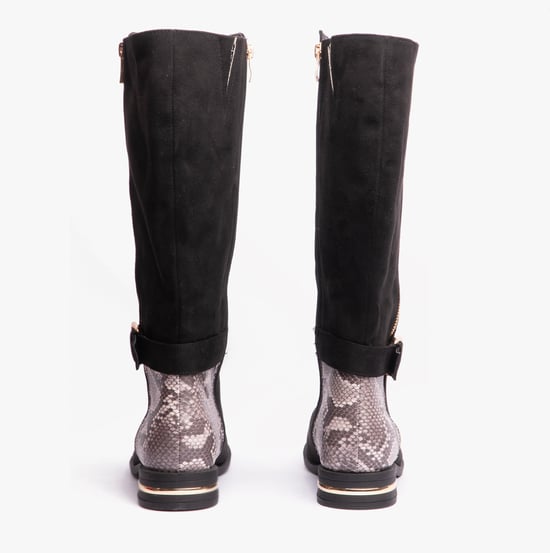 Lotus HARPER Womens Boots Black Microfibre/Snake - Image 4