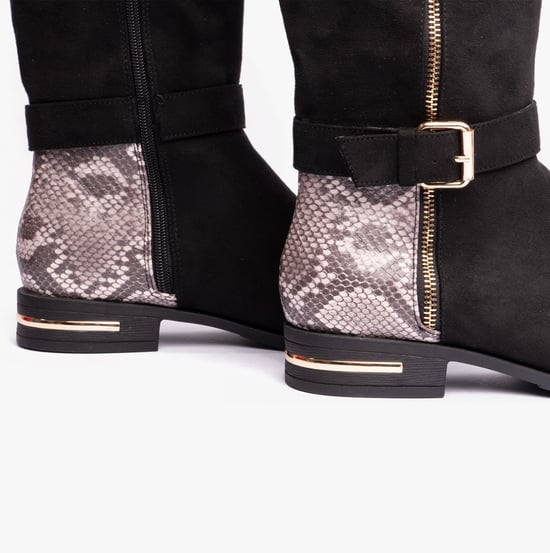 Lotus HARPER Womens Boots Black Microfibre/Snake - Image 5