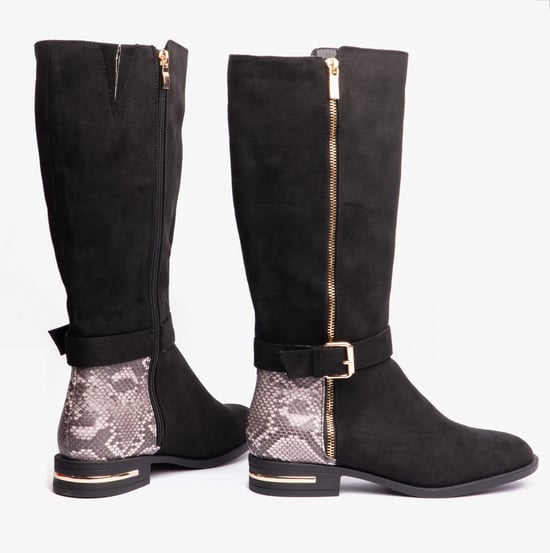 Lotus HARPER Womens Boots Black Microfibre/Snake - Image 2