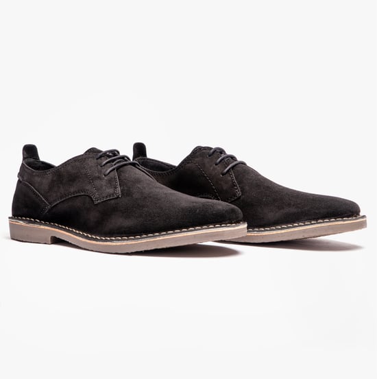 JONAS Mens Lace-Up Desert Shoes Black - Image 4
