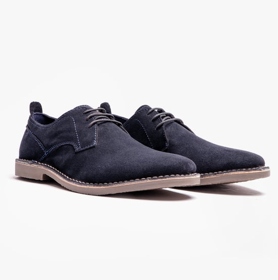 JONAS Mens Lace-Up Desert Shoes Navy - Image 4
