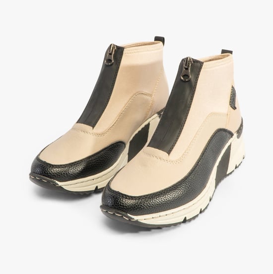 Rieker N6352-60 Womens Boots Beige - Image 4