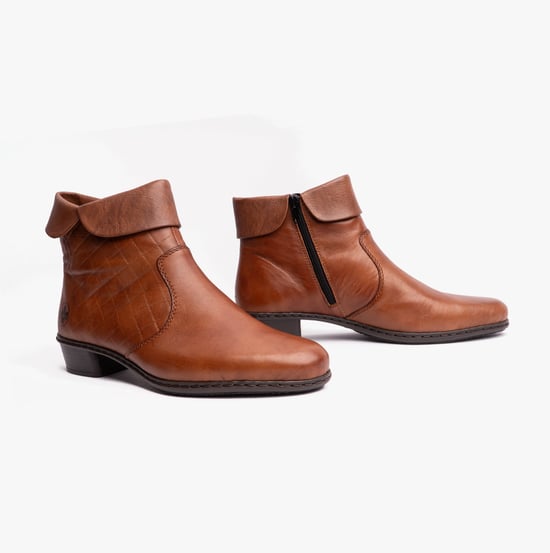 Rieker Y07D0-25 Womens Leather Boots Brown - Image 3