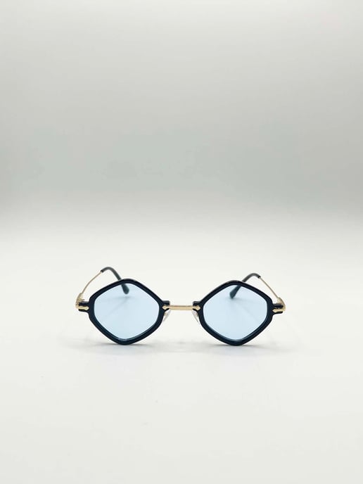 Diamond Shape Sunglasses in Black Blue - Image 1
