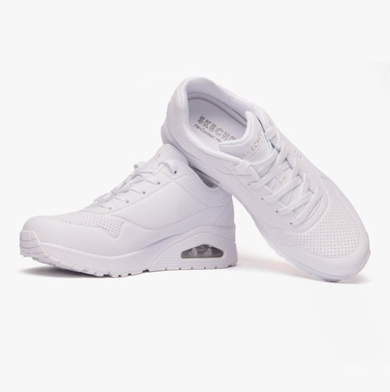 UNO Ladies Lace-Up Trainers White - Image 4