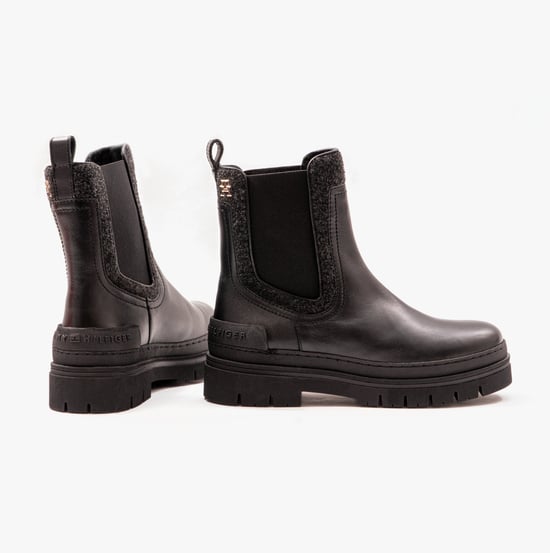 Tommy Hilfiger FEMININE FELT CHELSEAIE Womens Boots Black - Image 4