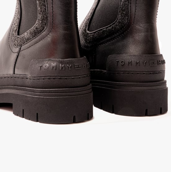 Tommy Hilfiger FEMININE FELT CHELSEAIE Womens Boots Black - Image 3