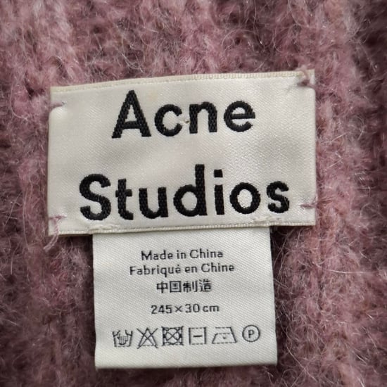 Acne Studios Ribben Brei Sjaal in Roze Wol - Image 3
