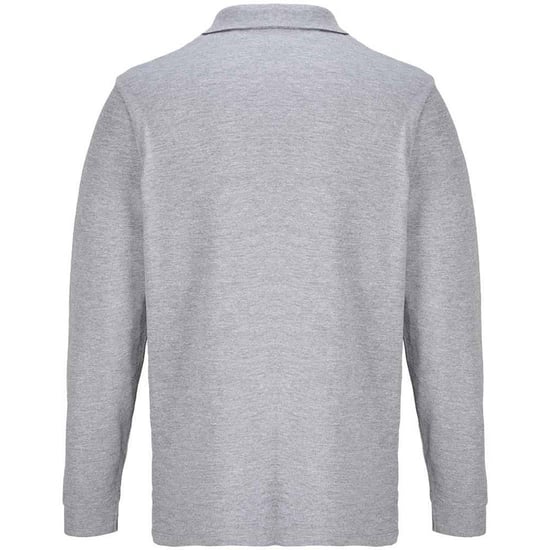 SOLS Pacific Pique poloshirt met lange mouwen, uniseks, volwassenen (Grijze Mergel) - Image 2