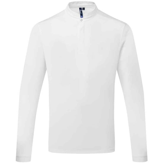 Premier Mens Essential Coolchecker Long-Sleeved Chef Shirt (White) - Image 1