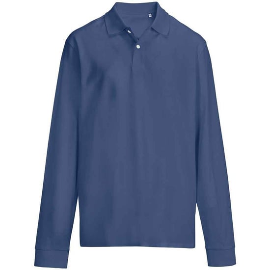 SOLS unisex volwassen piqué poloshirt met lange mouwen (Denim) - Image 1