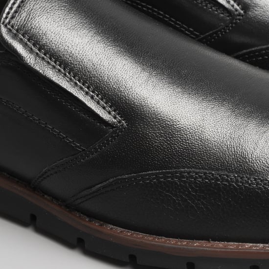 ADONIS Mens Leather Slip on Shoes Black - Image 3