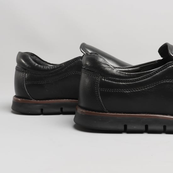 ADONIS Mens Leather Slip on Shoes Black - Image 4