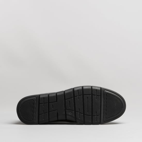 ADONIS Mens Leather Slip on Shoes Black - Image 5