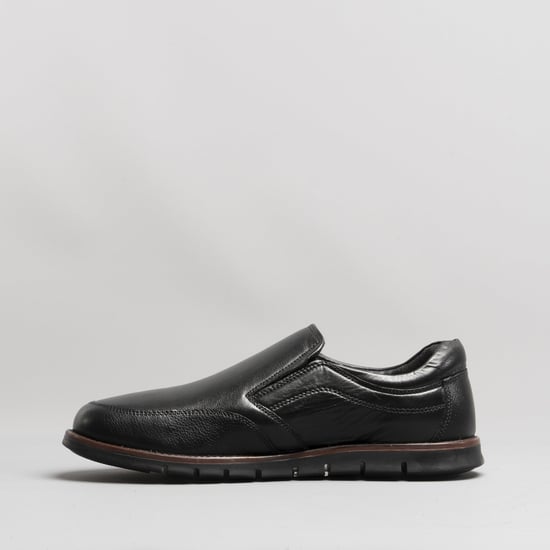 ADONIS Mens Leather Slip on Shoes Black - Image 6