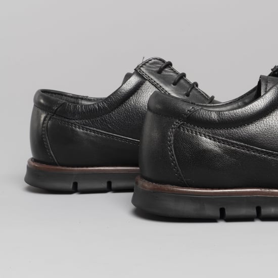 ANGUS Mens Leather Derby Shoes Black - Image 4
