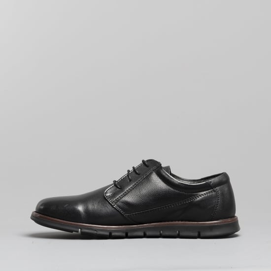 ANGUS Mens Leather Derby Shoes Black - Image 6