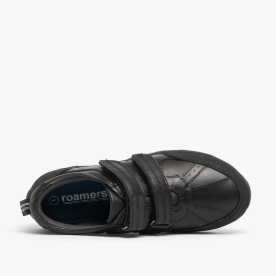 WILFRED Boys Black Leather Touch Fasten Shoes - Image 4