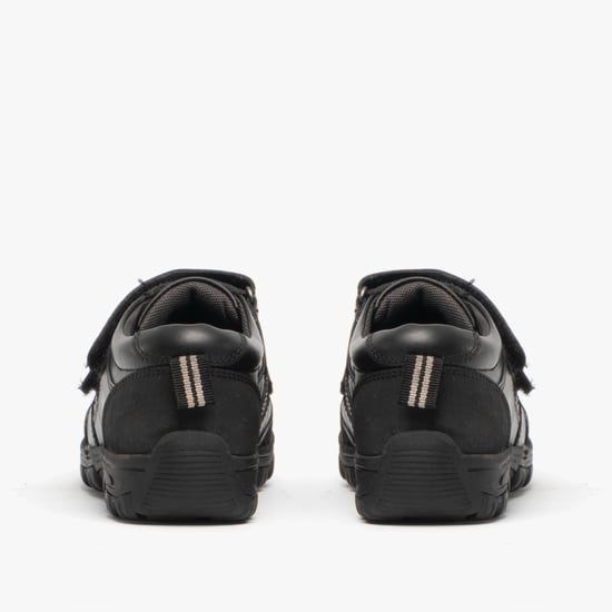 WILFRED Boys Black Leather Touch Fasten Shoes - Image 5