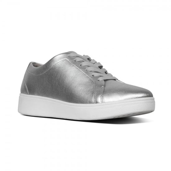 RALLY Ladies Leather Trainers Silver - Image 5