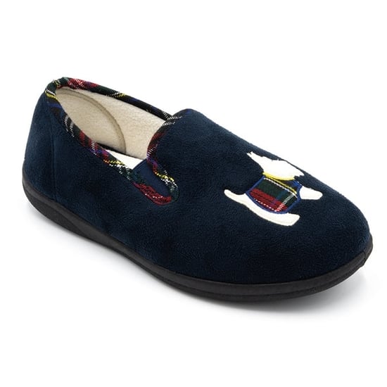 Padders DANDIE Womens (EE/EEE Fit) Full Slippers Navy - Image 1