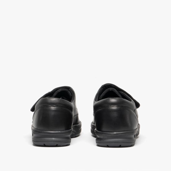 TEXAS Mens Leather Touch Fasten Wide Fit Shoes Black - Image 4