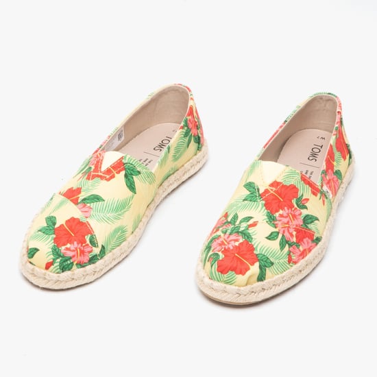 ALPARGATA ROPE Ladies Canvas Shoes Yellow Hibiscus - Image 1