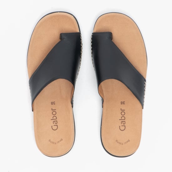 LANZAROTE Ladies Leather Mule Sandals Black - Image 3