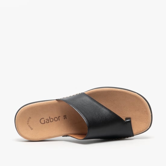 LANZAROTE Ladies Leather Mule Sandals Black - Image 5