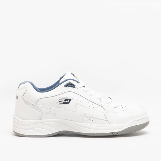 ORLEANS Mens Coated Leather Trainers White - Image 1