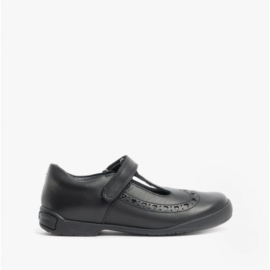 LEAP FROG Girls Leather T-Bar School Shoes Black - Image 2