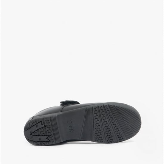 LEAP FROG Girls Leather T-Bar School Shoes Black - Image 4