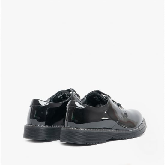IMPACT Girls Leather Lace Up School Shoes Patent Black - Image 6