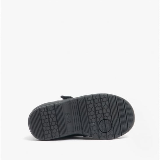STRIKE Boys Leather Touch Fasten School Shoes Black - Image 4