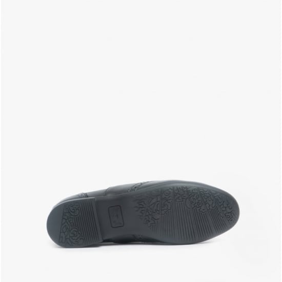 MATILDA Girls Leather Brogue School Shoes Black - Image 3