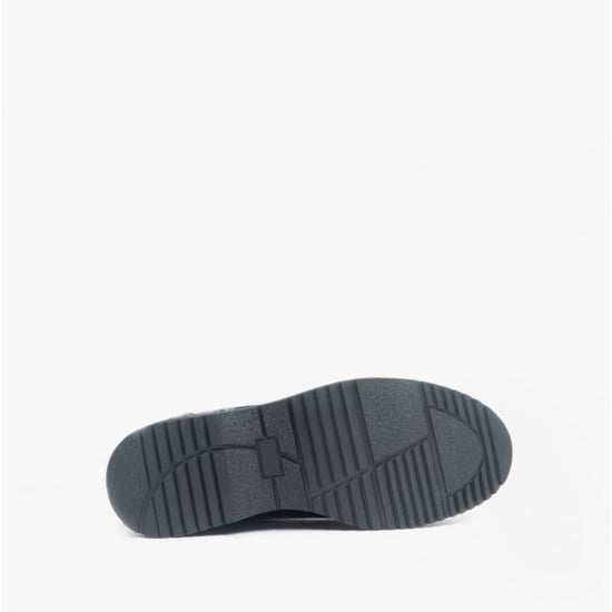 IMPULSIVE Girls Leather Lace Up School Shoes Hi Shine Black - Image 4