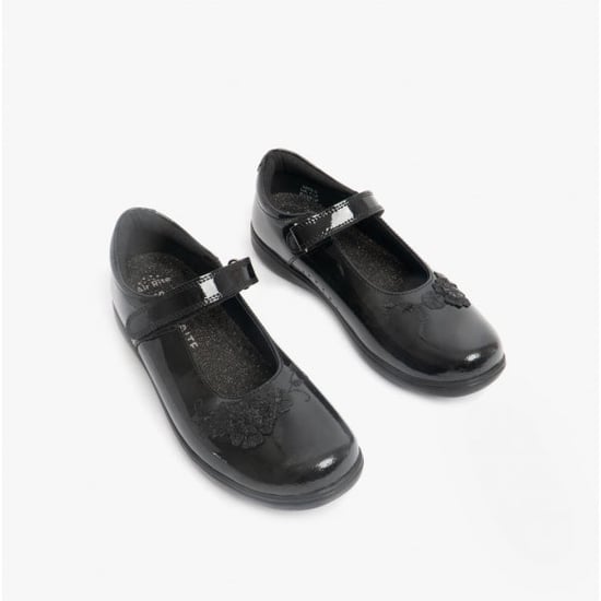 WISH Girls Leather Mary Jane School Shoes Patent Black - Image 3