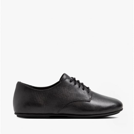 ADEOLA LIZARD Ladies Leather Derby Shoes All Black - Image 1