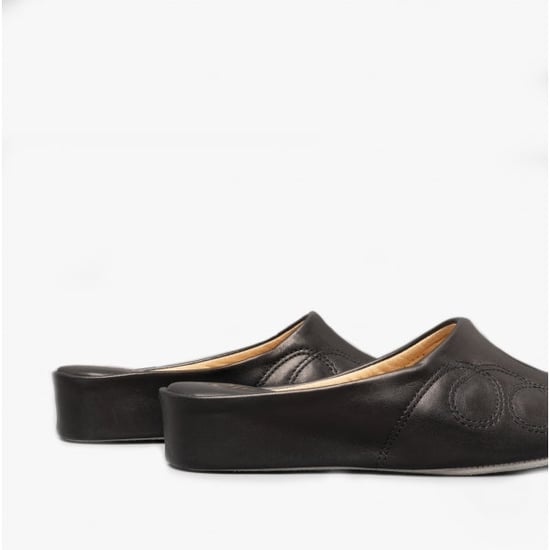Cincasa Menorca MAHON Womens Leather Mule Slippers Black - Image 3