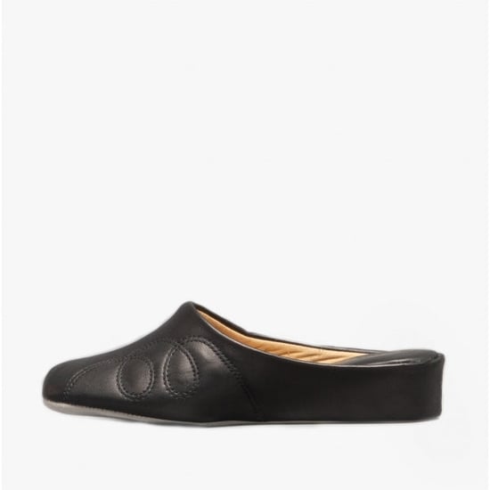 Cincasa Menorca MAHON Womens Leather Mule Slippers Black - Image 5