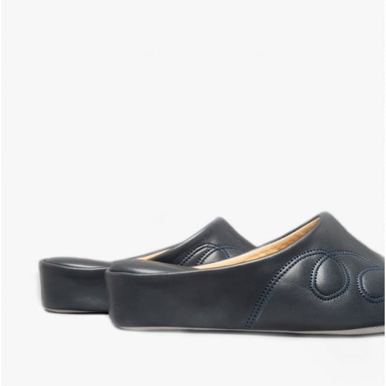 Cincasa Menorca MAHON Womens Leather Mule Slippers Navy - Image 5